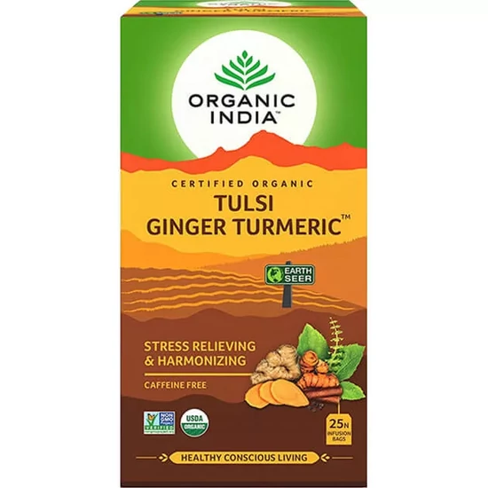 Organic India - Tulsi Kurkuma Gyömbér teakeverék