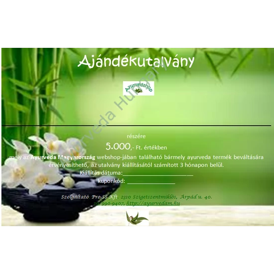 Ayurveda termékutalvány - 5000